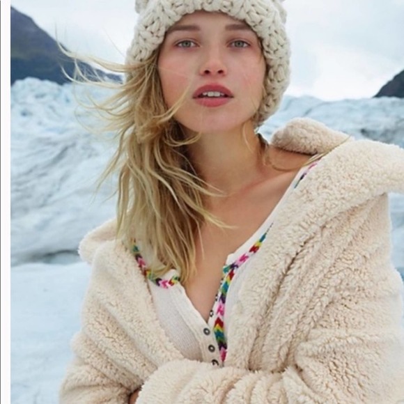 Free People Rainbow Thermal Henley Top Ivory M - Picture 14 of 16